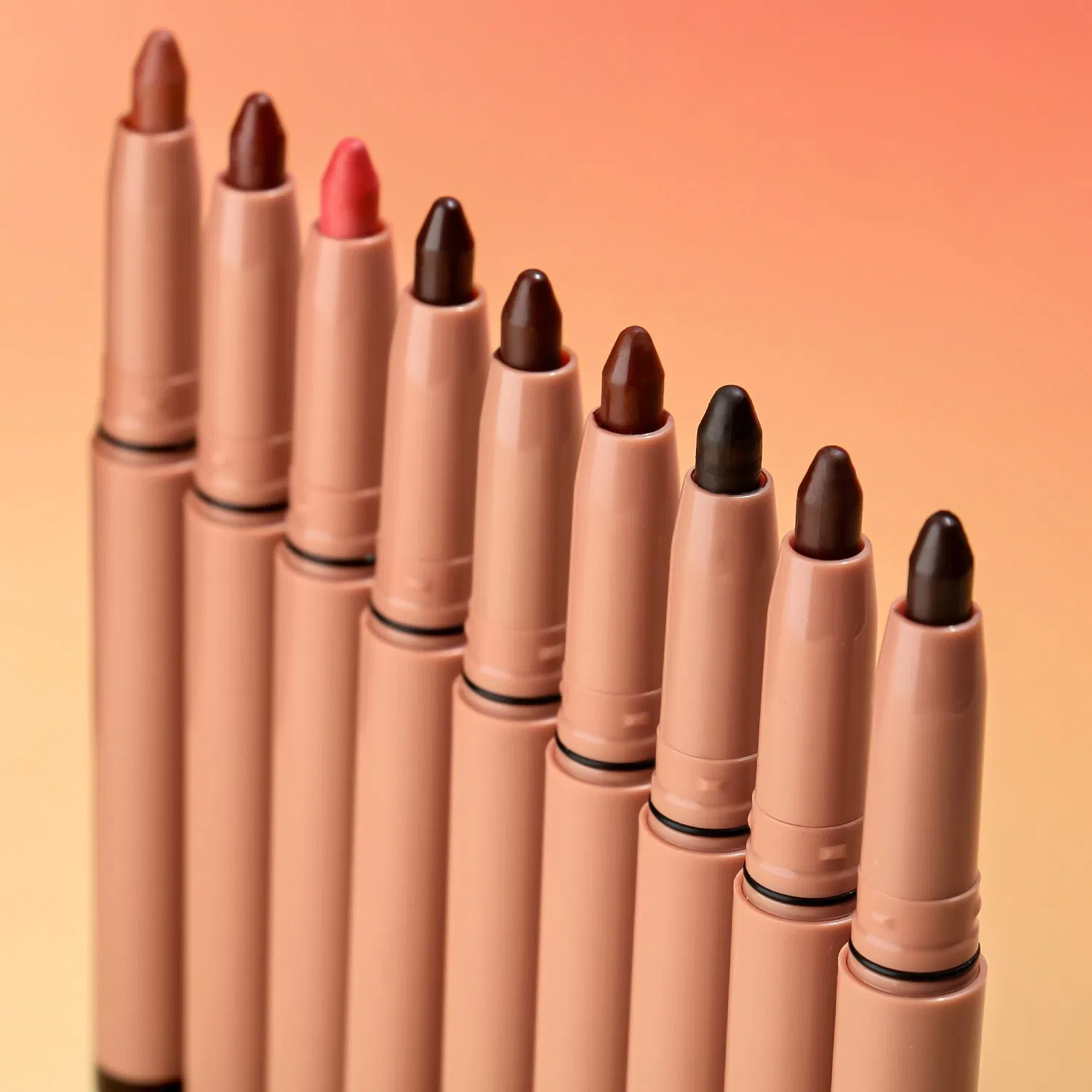 Vegan Makeup Lipliner Waterproof Creamy Brown with Silicone Smudger