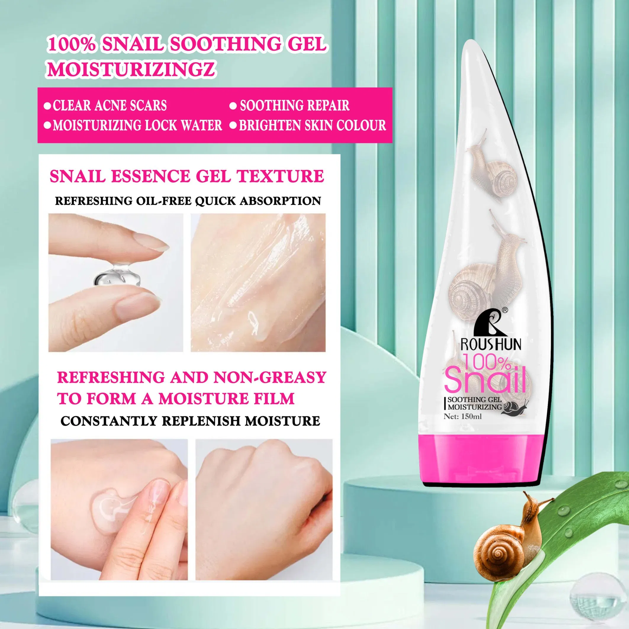 Roushun 100%Snail Soothing Gel Moisturizing