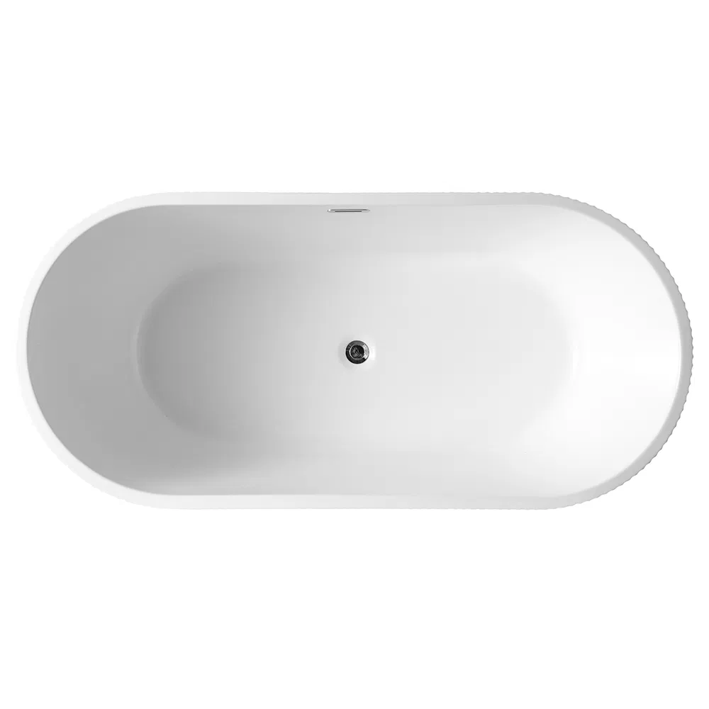 Белая акриловая ванна прямоугольная 1700 мм