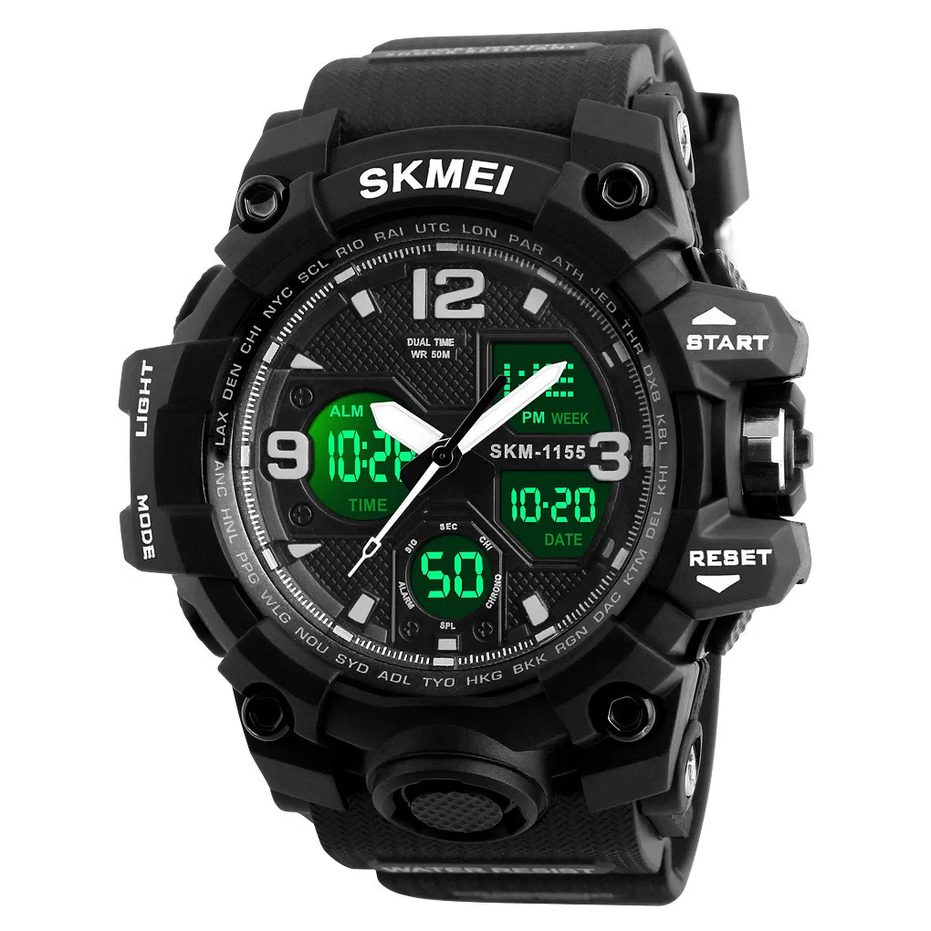 Skmei 1155b New Style Men's Silicone Strap Luminous Business Fashion Quartz Watch
