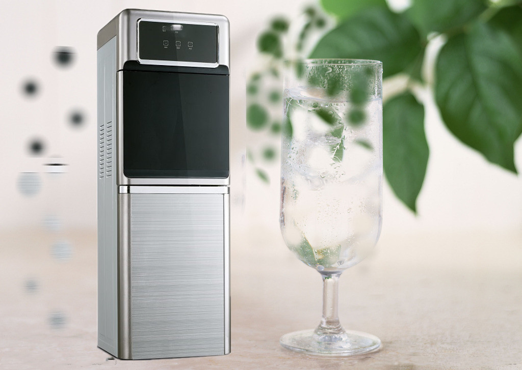 Top Loading Height Glass Door and Panel Hot and Room Temp. Water Dispenser