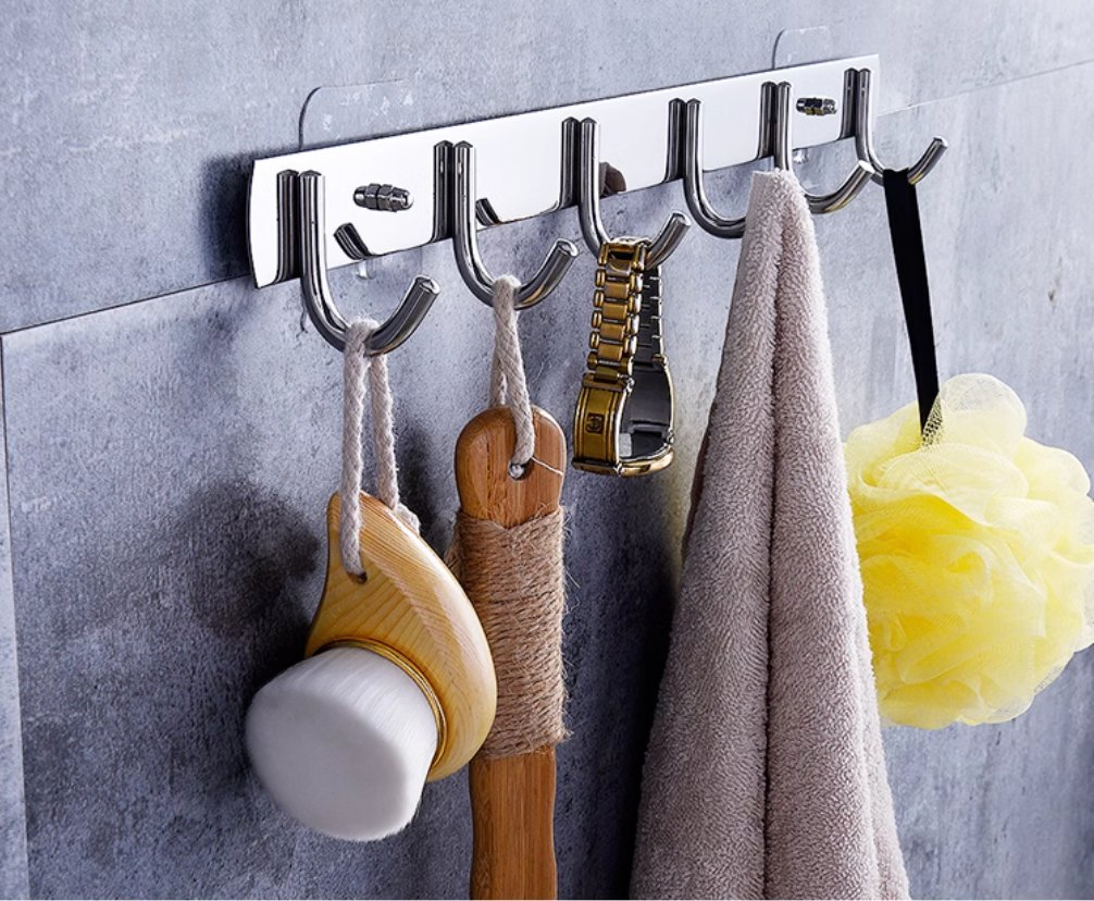 Набор крючков для ванной 6 шт, нержавеющая сталь