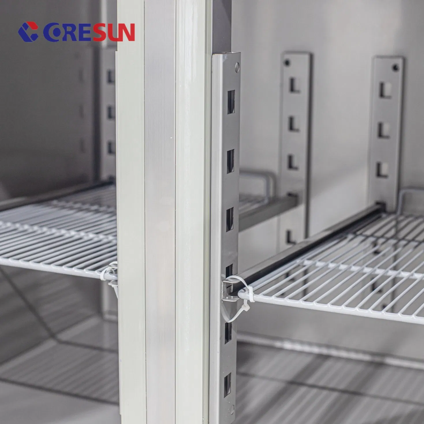 Commercial Double Door Refrigerated Base Kitchen Refrigerator with Backsplash