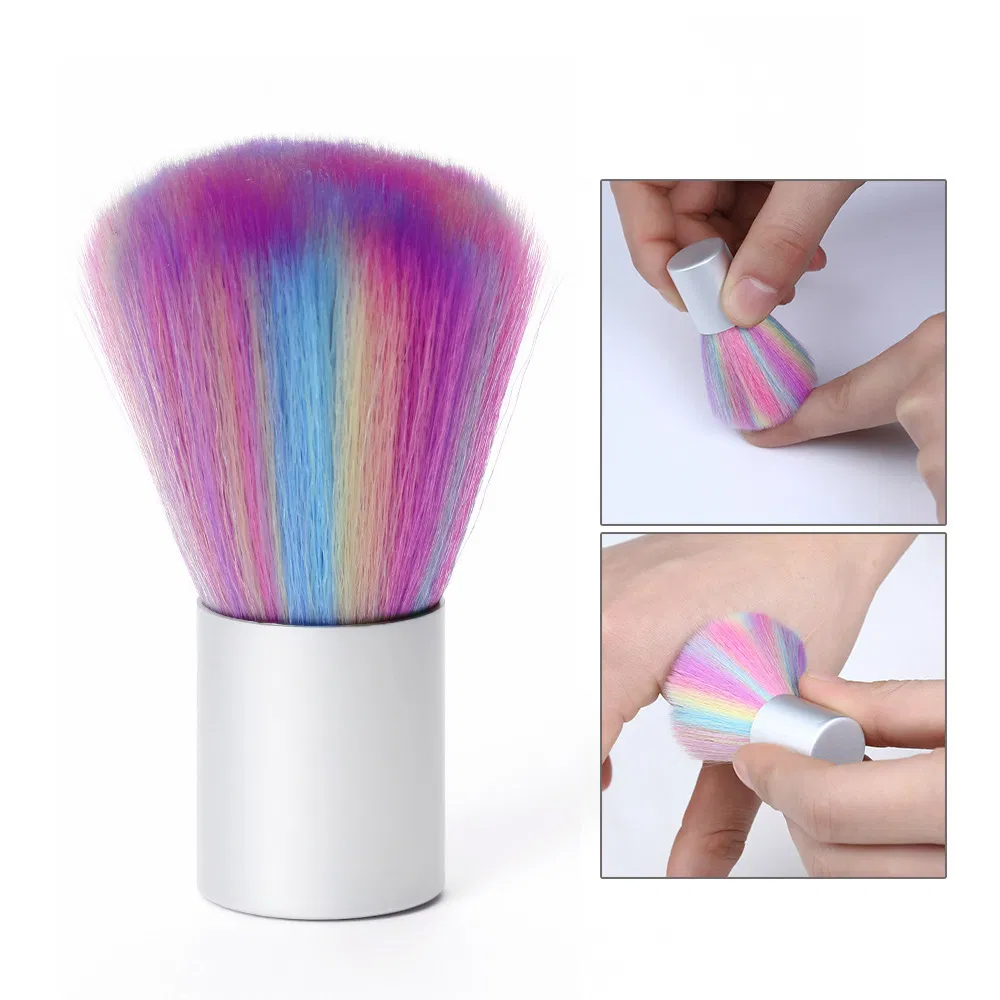 New Design Manicure Brush Rainbow Nail Dust Clean Brush Nail Tool for Nail Cleaning