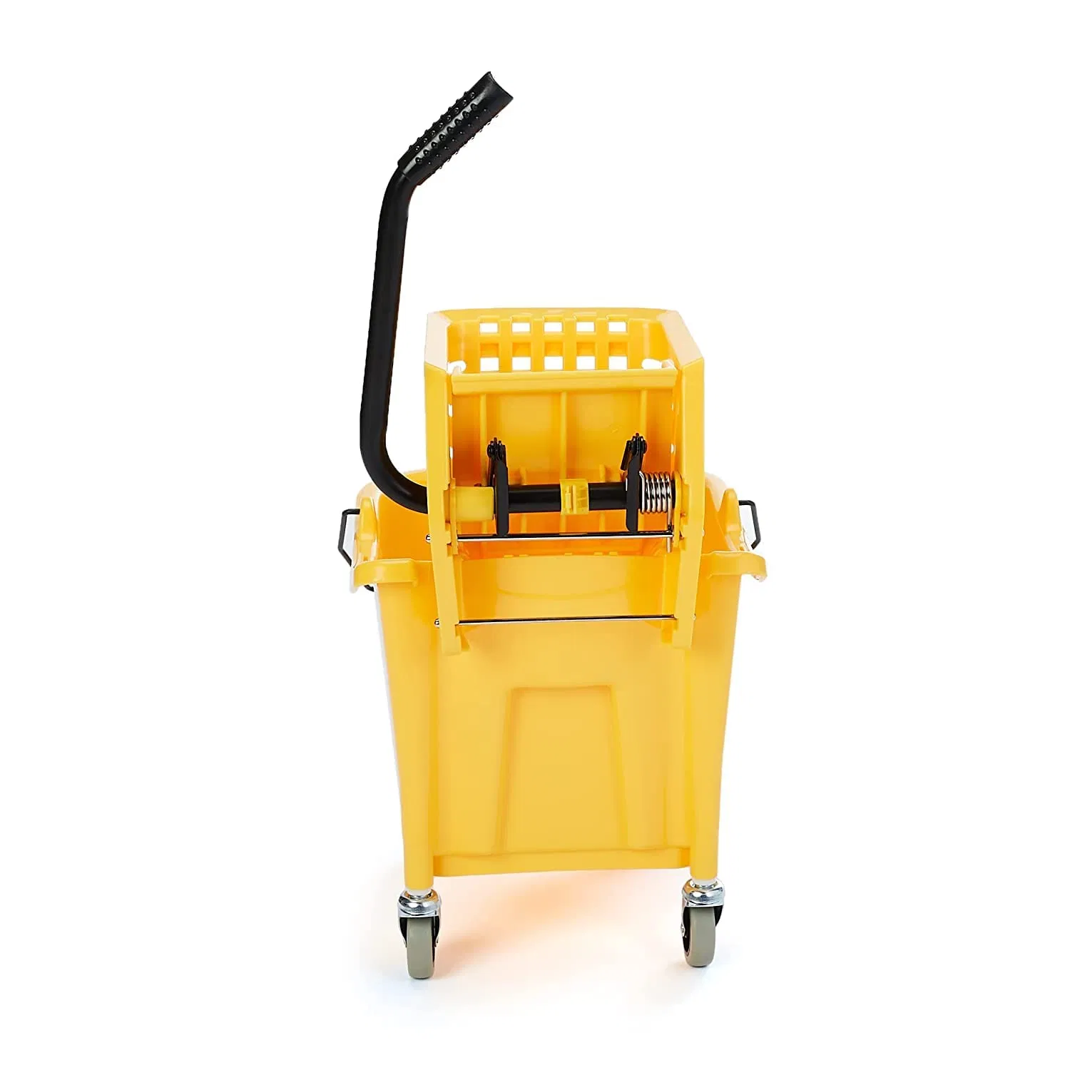 Factory Wholesale Yellow Plastic Combination Multi-Function Wheeled Commercial Mop Bucket