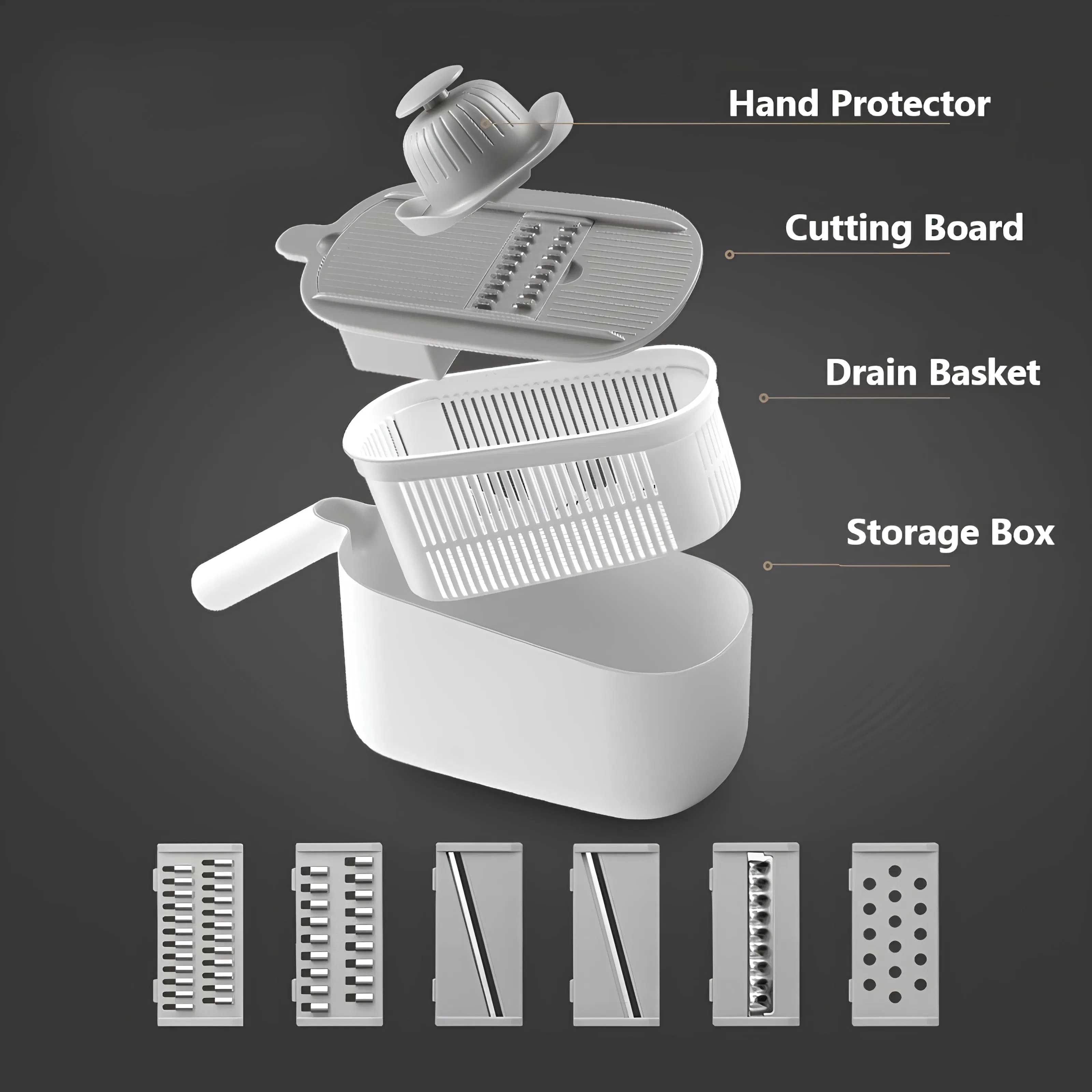 6-in-1 Vegetable Chopper Onion Fruit Slicer Portable Cutting Machine Manual Cutting Tool