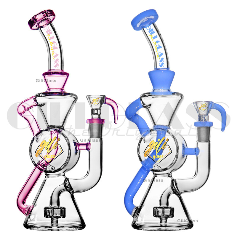 Gili-955 Giliglass 12 Inches Glass Water Pipe for Smoking DAB Rig Glass Recycler Wholesale