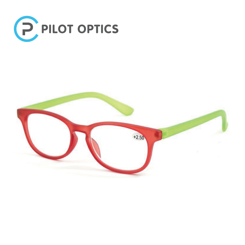 Pilot Optics Two Colored Frame Italy Design Fashion Reading Glasses