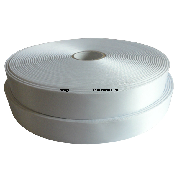 Single Side Woven Edge Polyester Satin Label Ribbon