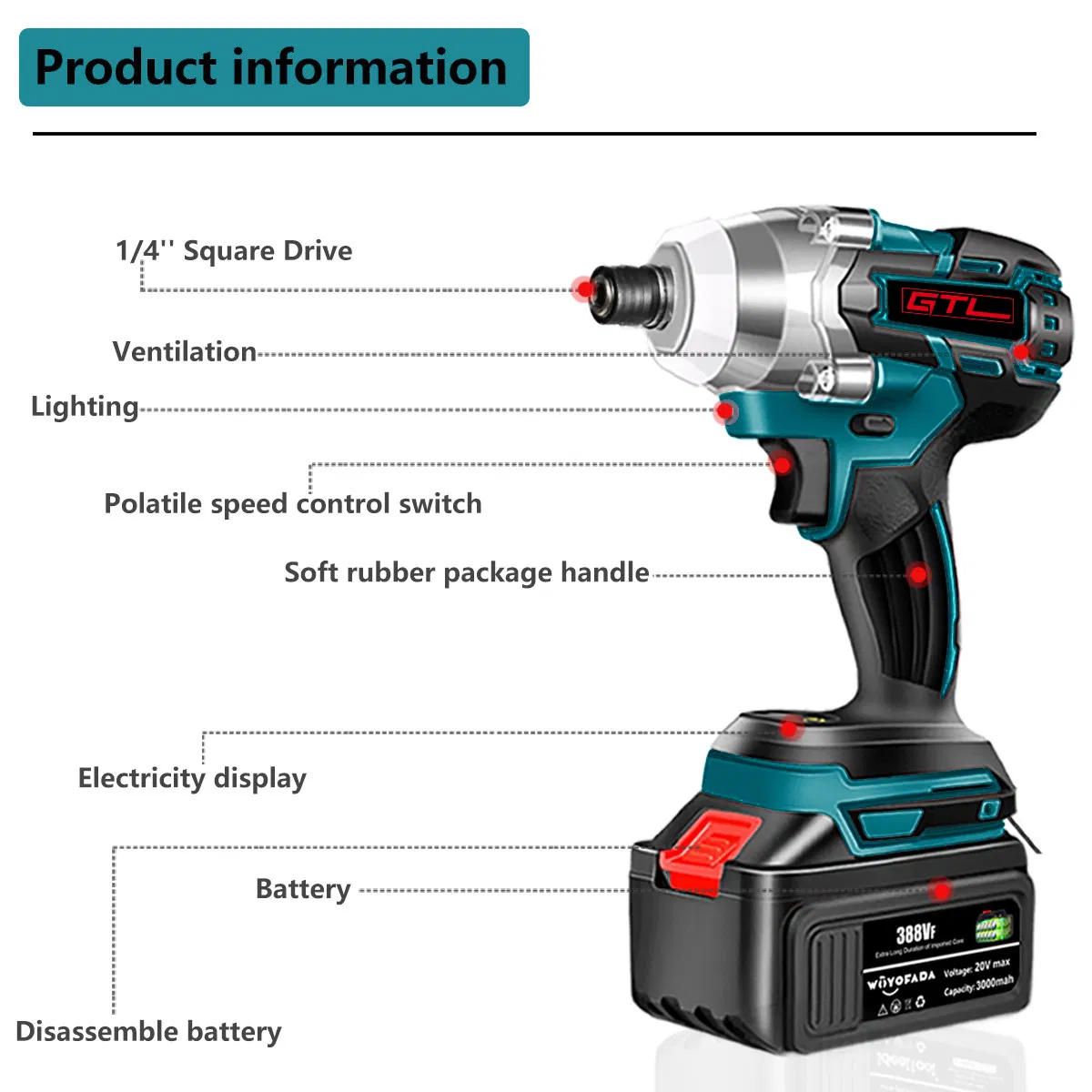 18V Lithium Battery Cordless Impact Driver (CDD018)