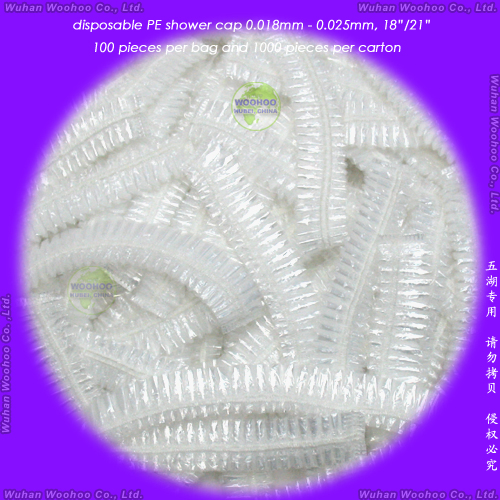 Disposable PE Stripe Shower Cap