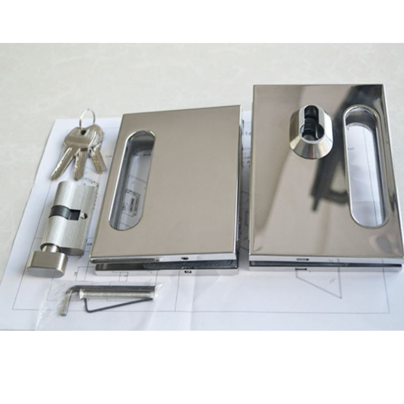 Stainless Steel Commercial Swinging Glass Door Lock for Double Door