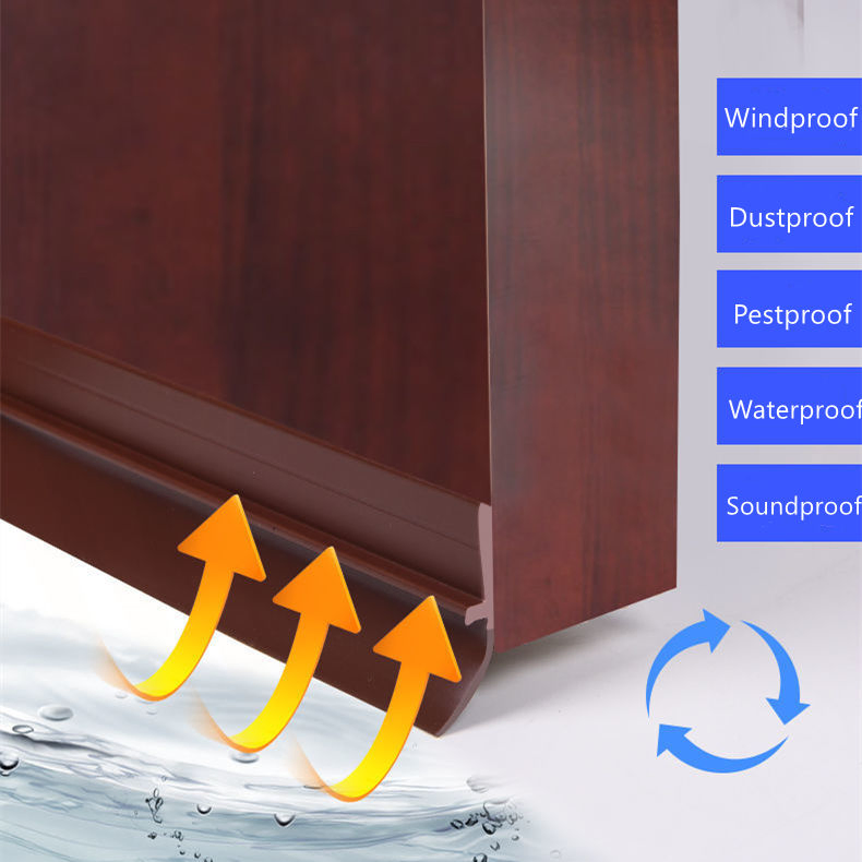 Self-Adhesive PVC Door Bottom Seal Strip Door Sweep Draft Stopper for Exterior & Interior Doors