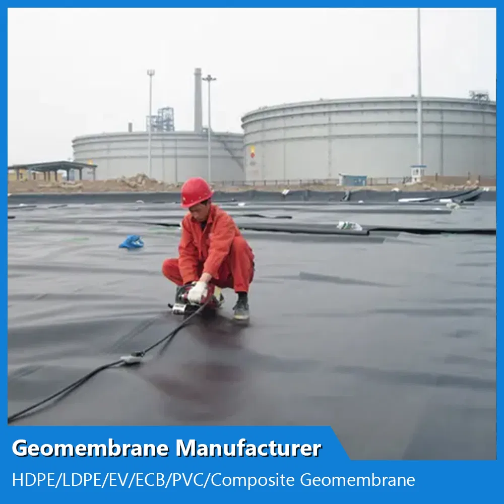 ASTM Virgin Material 0.2mm/0.5mm/0.75mm/1mm/1.5mm/2mm Waterproof HDPE Geomembrane Manufacturer