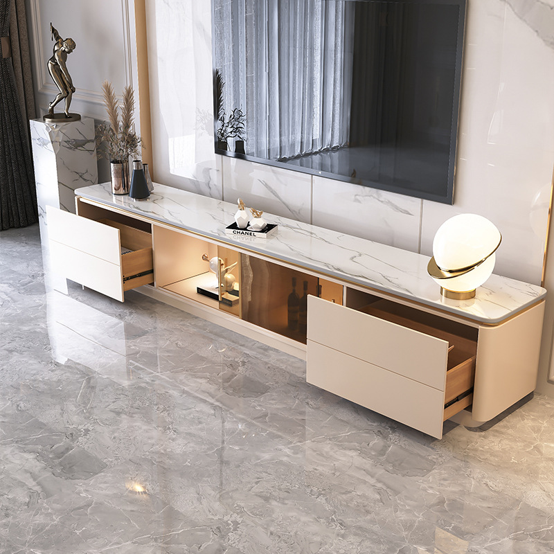 Тумба под телевизор розовое золото металл