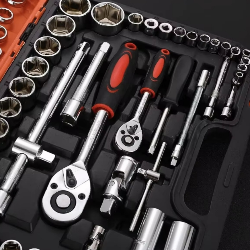 61 PCS Tool Car Motorcycle Home Socket Mechanic Wrench Ratchet Sets