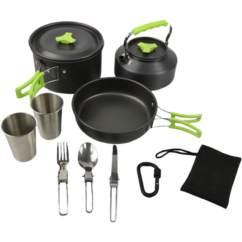 Pot Set Outdoor Portable Boiling Pot 2-3 Person Outdoor Camping Cookware Set