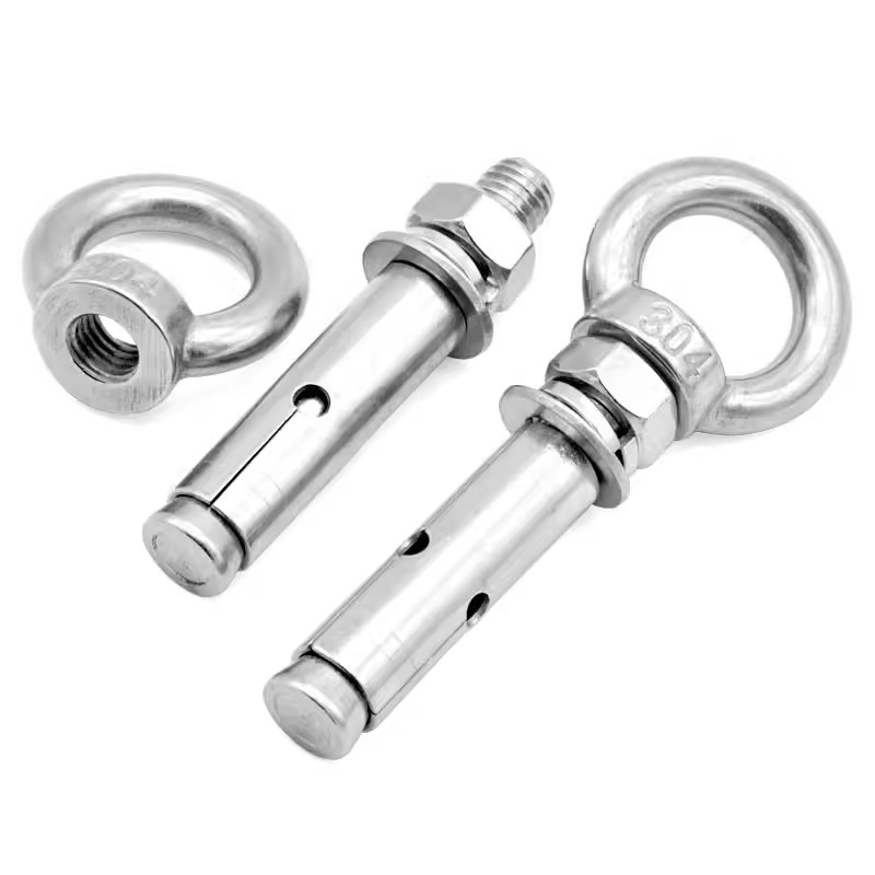 Распорный рым-болт из нержавеющей стали с гайкой и шайбой