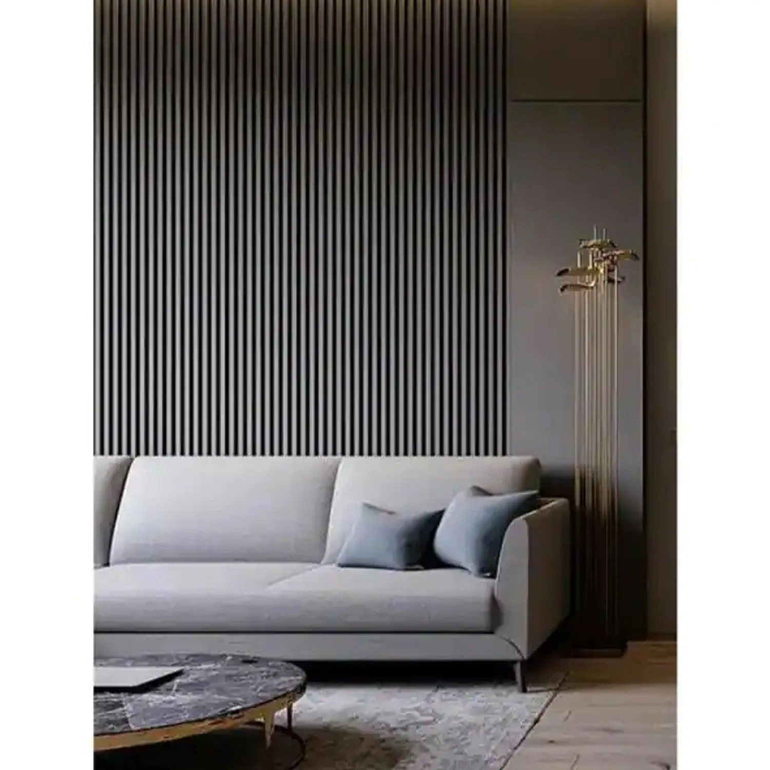 Premium Fireproof Acoustic Wall Panels with Elegant Wooden Slats