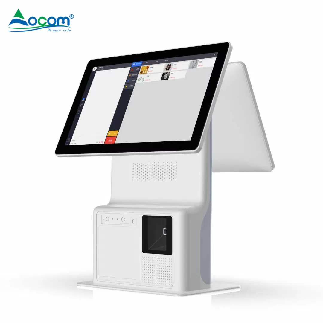 POS-1508 Ocom 15.8inch IPS Screen Self-Service Kiosk Point of Sale POS Machine with Vice Screen