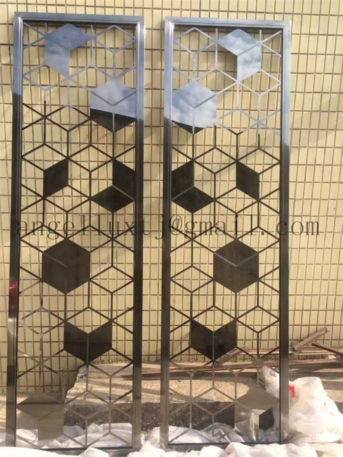 Foshan Factory Price 304 Bronze Color Stainless Steel Decoration Partition Art Screen for Room Divider