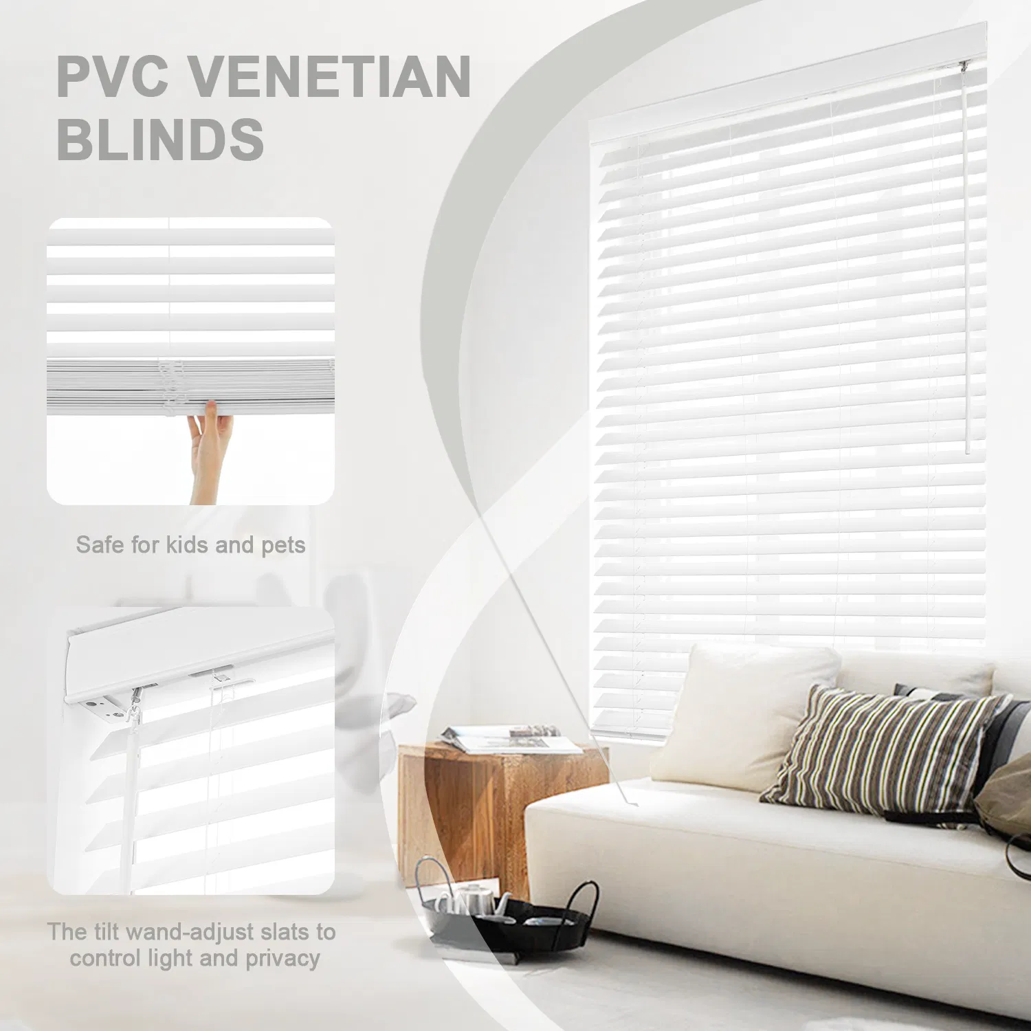 Zhuoyi Factory Price Wooden Window Shutters with Cordless Control Design