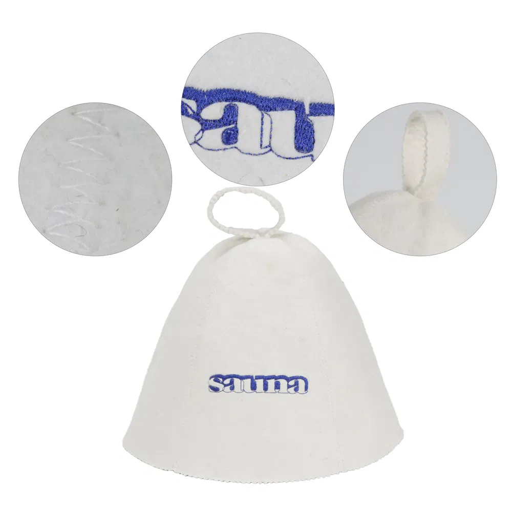 Wool 100%, Russian Sauna Hat, Bath for Sauna Grey White Sauna Hat for Men and Women