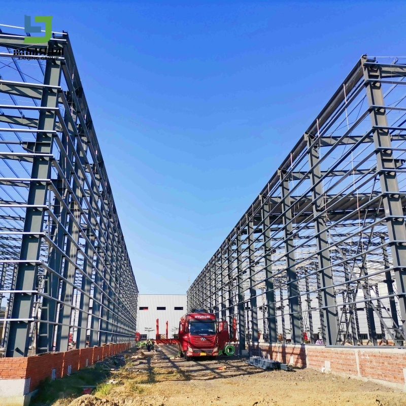 Industrial Portal Preengineering Prefab Prefabricated Light Metal Steel Structure Frame House Building Construction Factory Storage Logistic Workshop Warehouse
