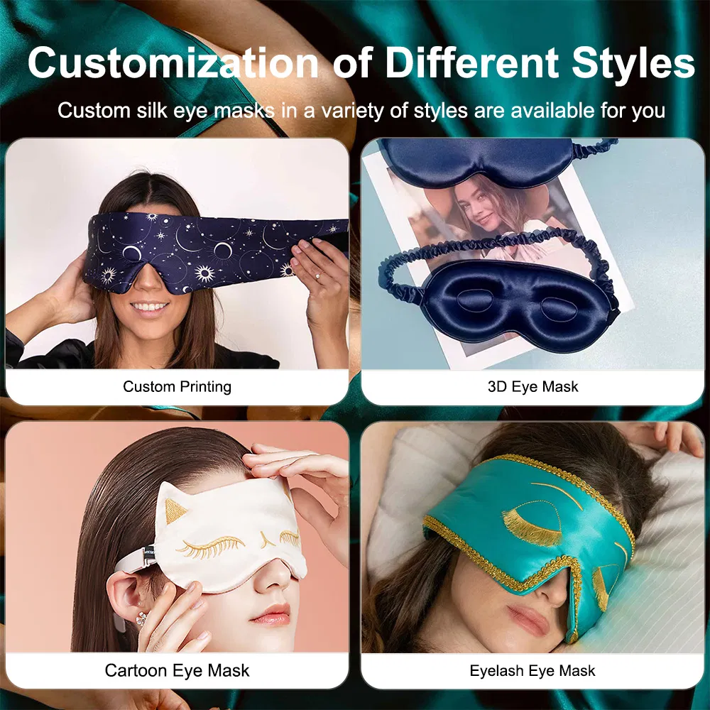 Custom Branded Silk Sleep Eye Mask 100% Mulberry Silk Eyemask for Sleeping 19momme