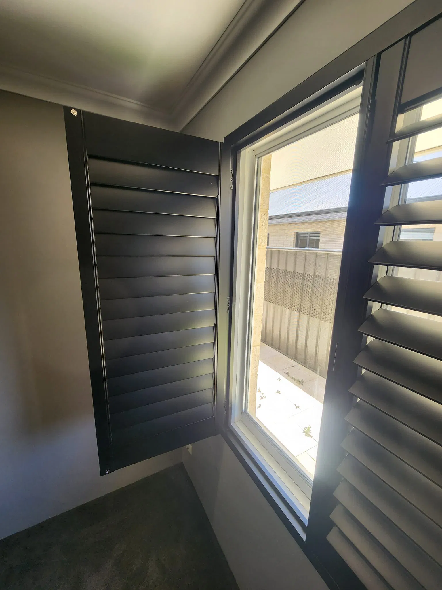 Best Price Custom Size PVC Window Plantation Shutters Black