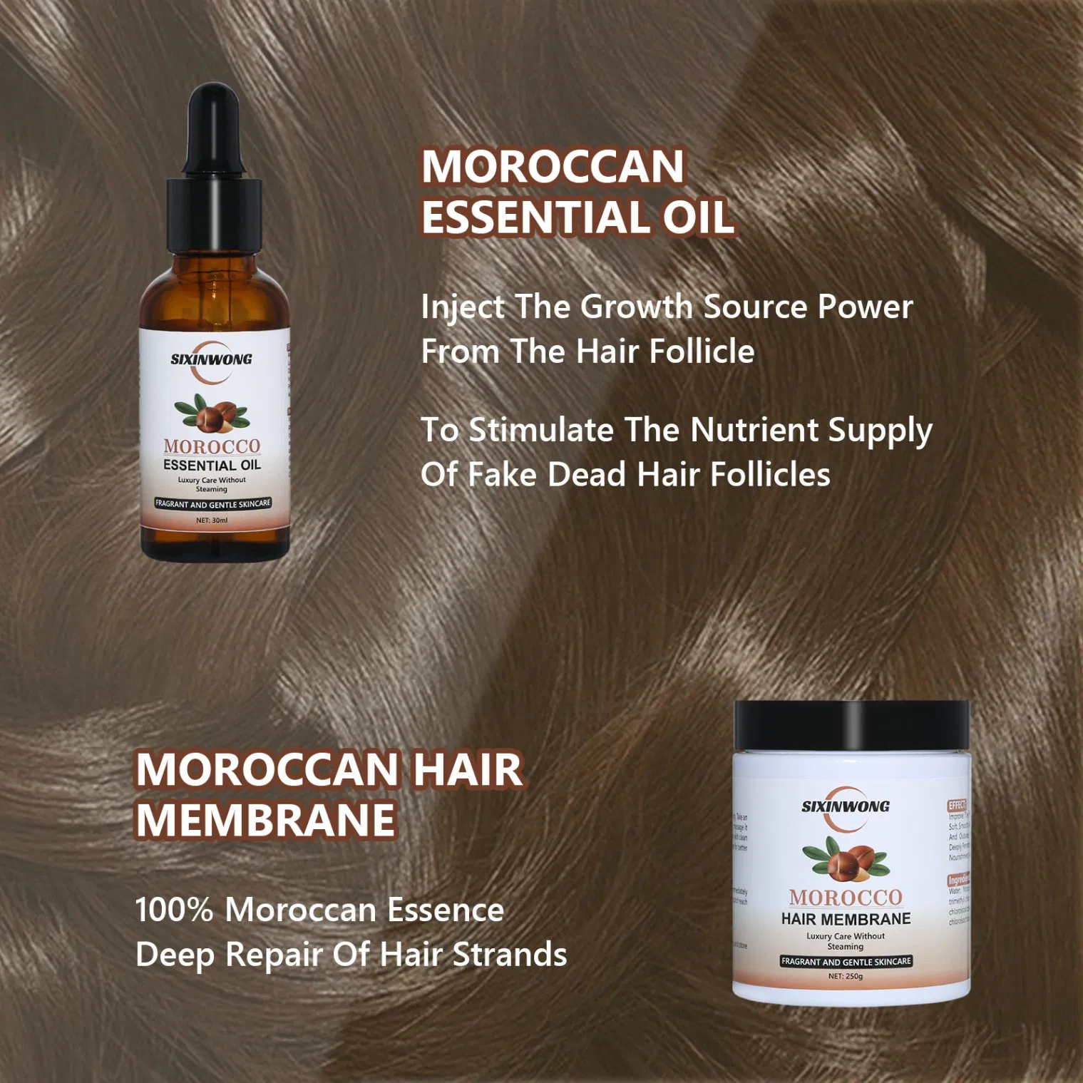 Beauty Cosmetics Morocco Natural Healthy Moisturizing Hair Without Greasy Conditioner Shampoo Set