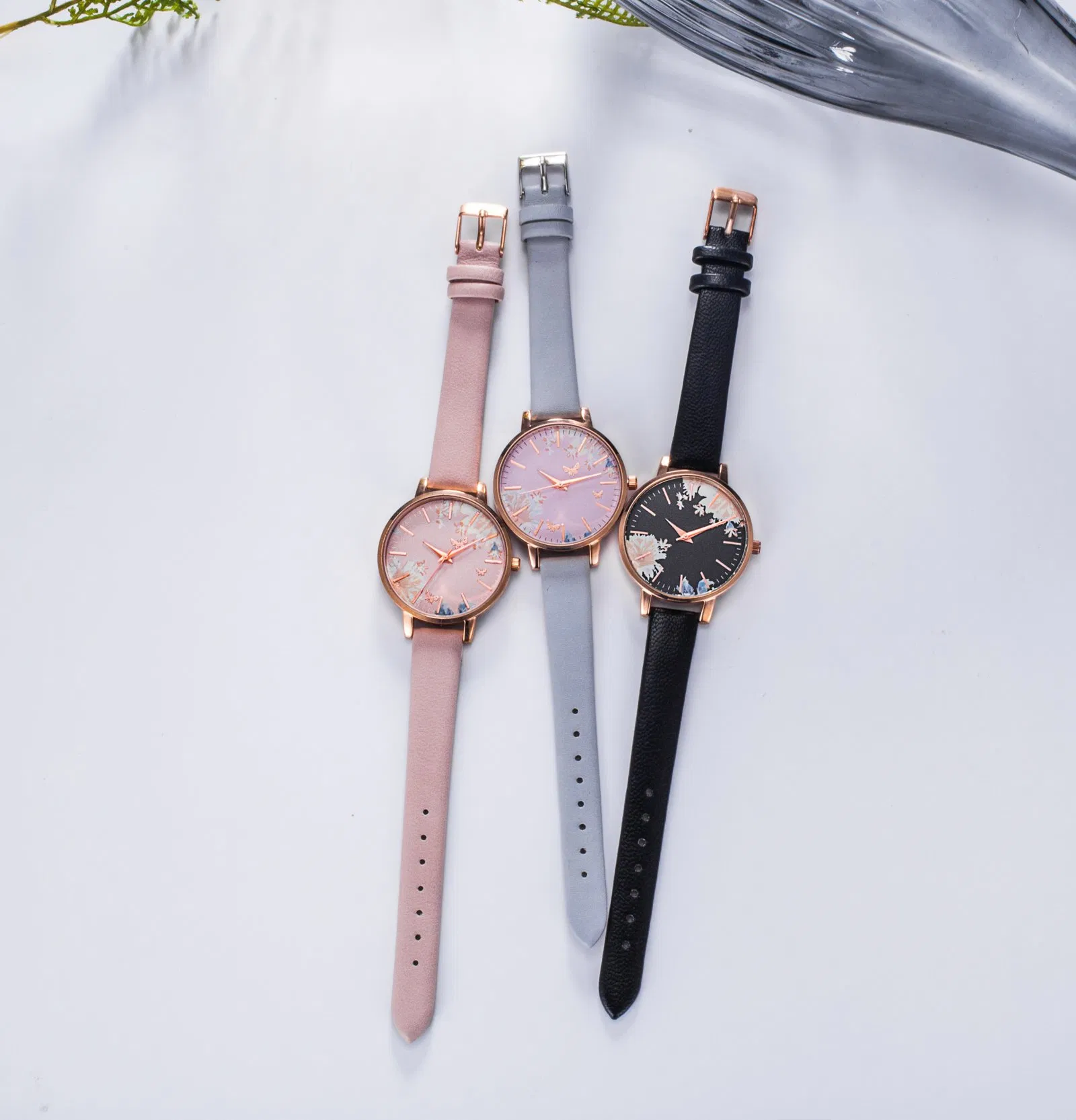 Fashion Ladies Flower Dial Japan Movement OEM Women Watch (WY-17036A)