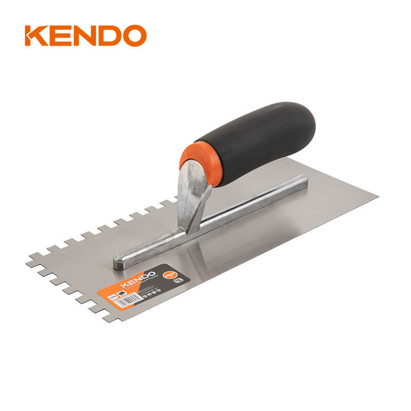 Kendo Plastering Trowel with Teeth and High-Grade Hardened Steel Blade for Durability and Flexibility