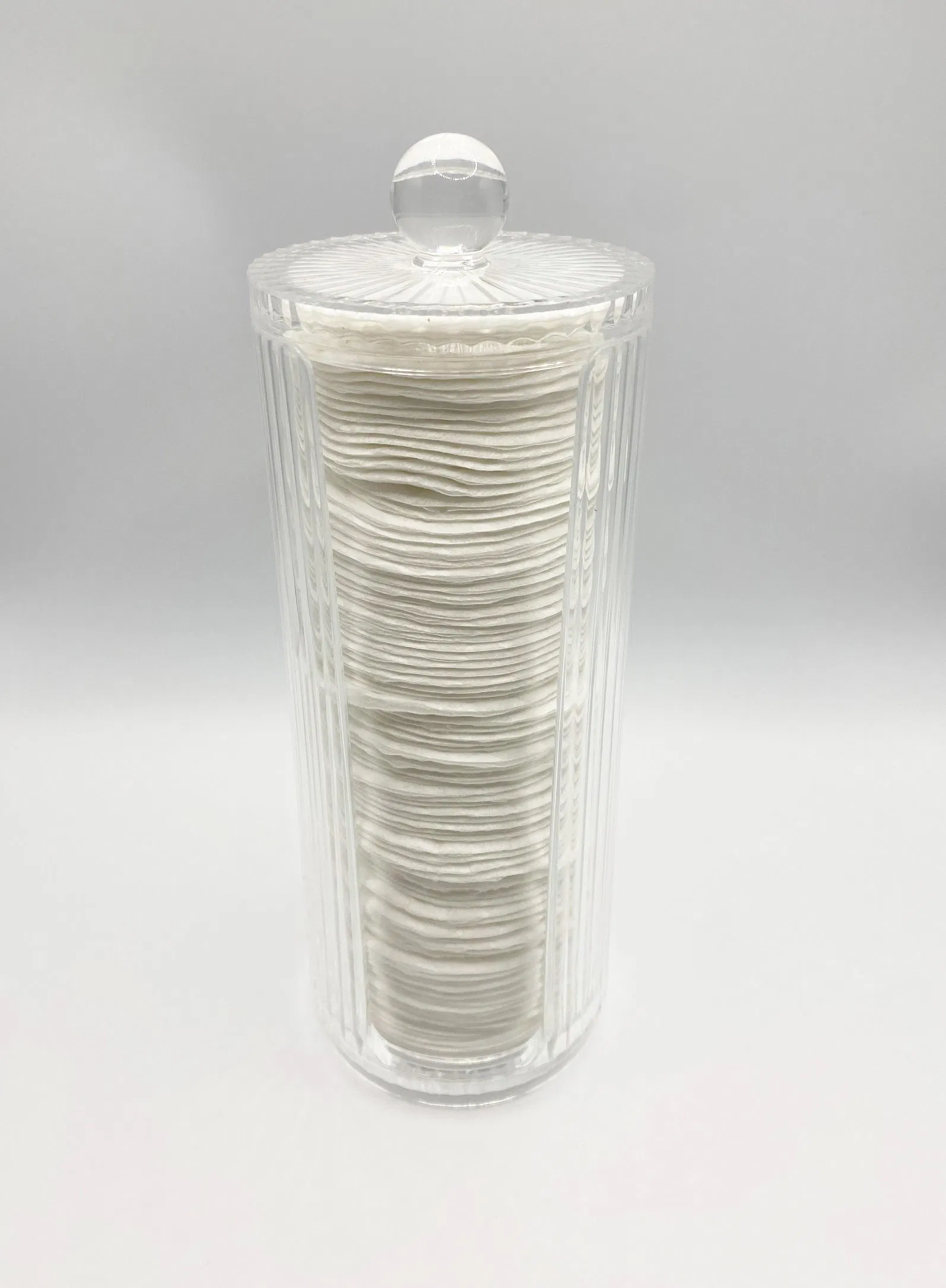 Promotional Gift Acrylic Transparent Cosmetic Cotton Pad Container Jar