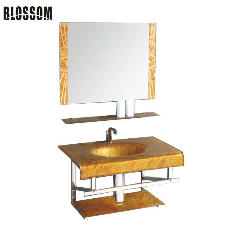 China Factory Glass Basin/Glass Washing Basin with Mirror