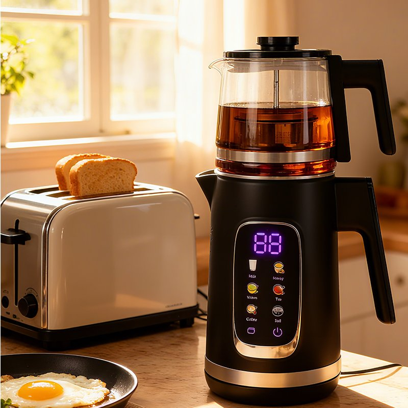 Household Appliances Digital Temperature Control Automatic Keep Warm 2 In1 Samovar Electric Kettle with UK Strix Double Tea Pot