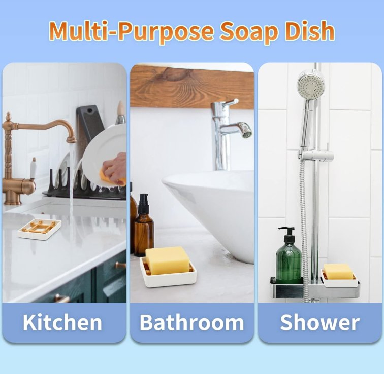 Neutral Shade Single Ceramic Soap Dish Tidy Style Cabinet Bathroom Accessories