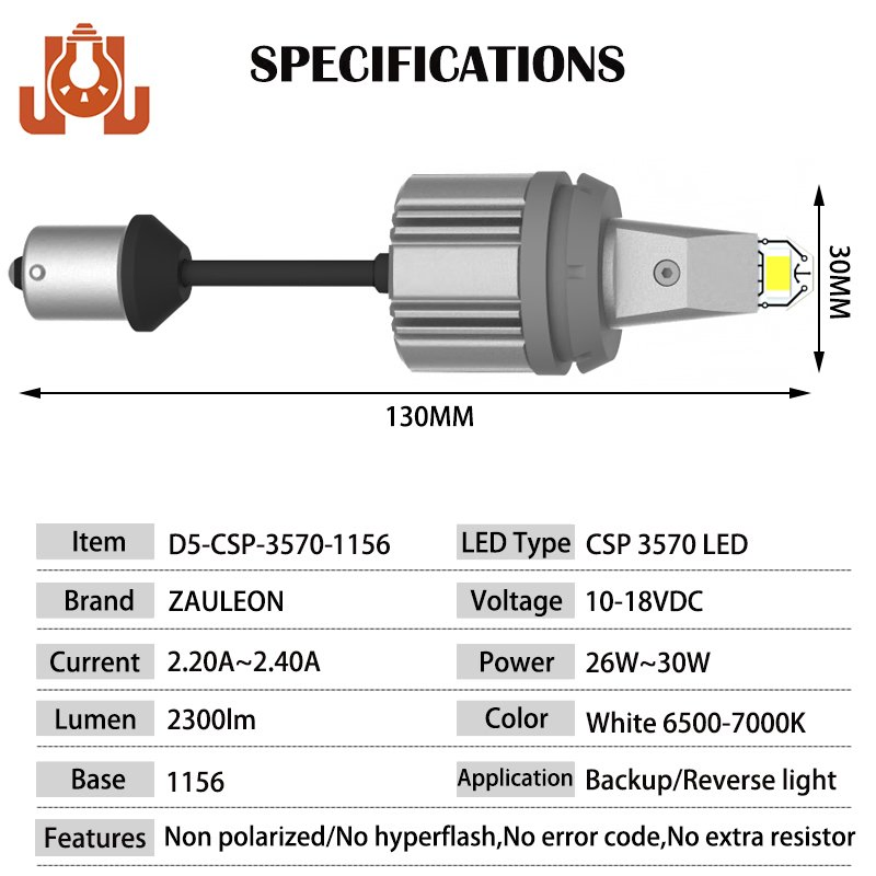 Премиум LED лампа заднего хода Canbus Error Free для авто