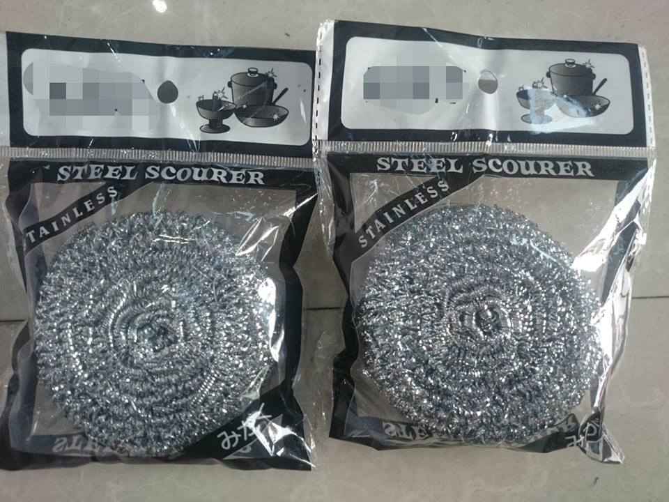 China Factory Stainless Steel Wire Dish Pot Cleaning Scourer with Collective Package