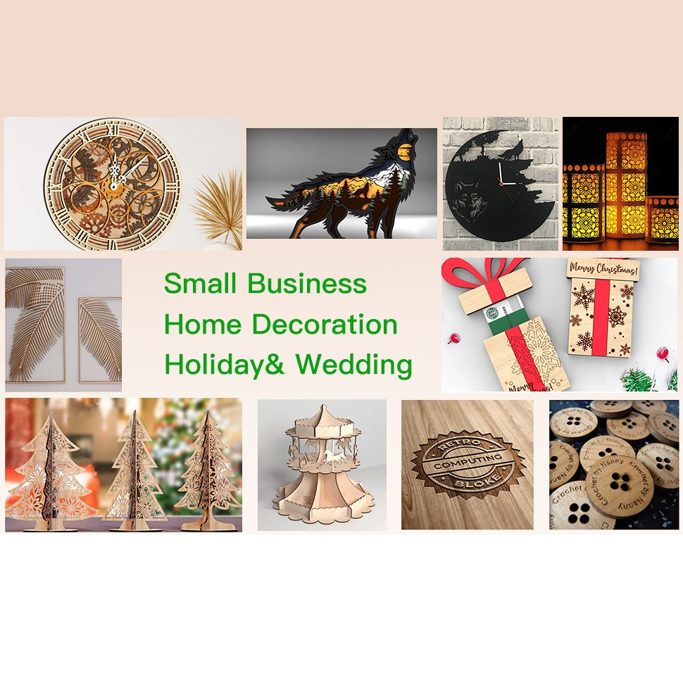 Desktop Laser Engraver, 10W CNC Laser Cutter Machine for Wood, Metal, Acrylic with Open Frame & Blue Accents