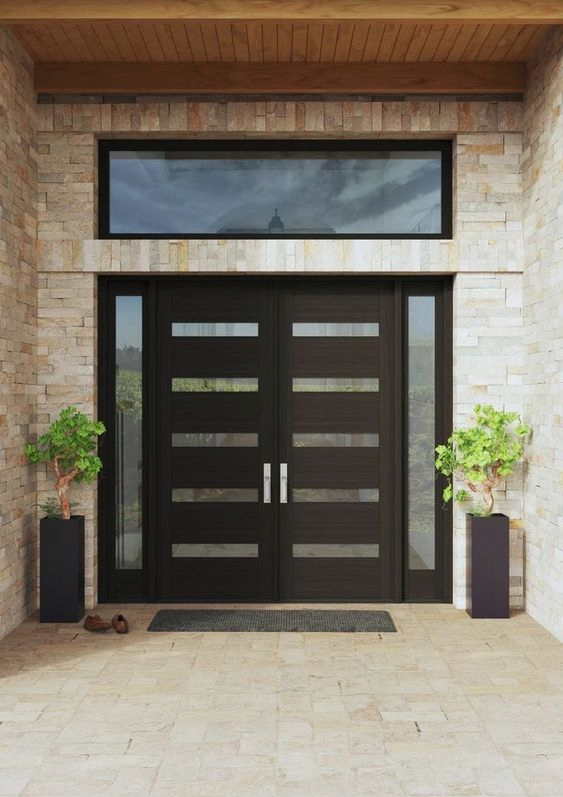 Chinese Customized Exterior Swing Entrance Entry Front Doors Metal Stainless Steel Aluminum Modern Wrought Iron Main Gate Pivot Security-Door