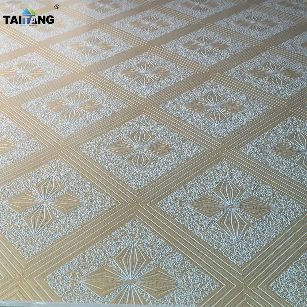 154 Vinyl 60X60 Suspended Drop Dalles De Platre Plafond PVC Gypsum Ceiling Tiles