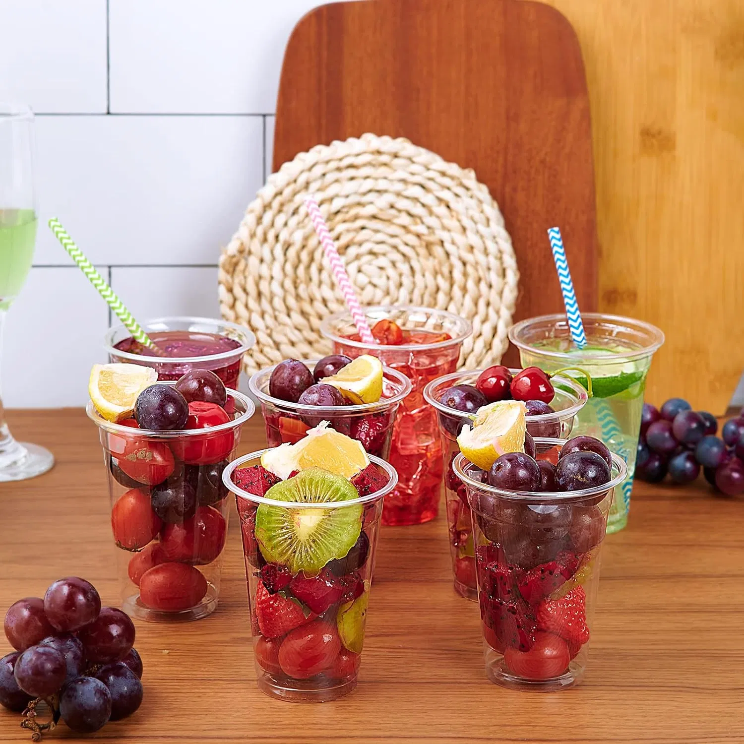 Прозрачные пластиковые стаканы 12oz и 16oz с крышкой