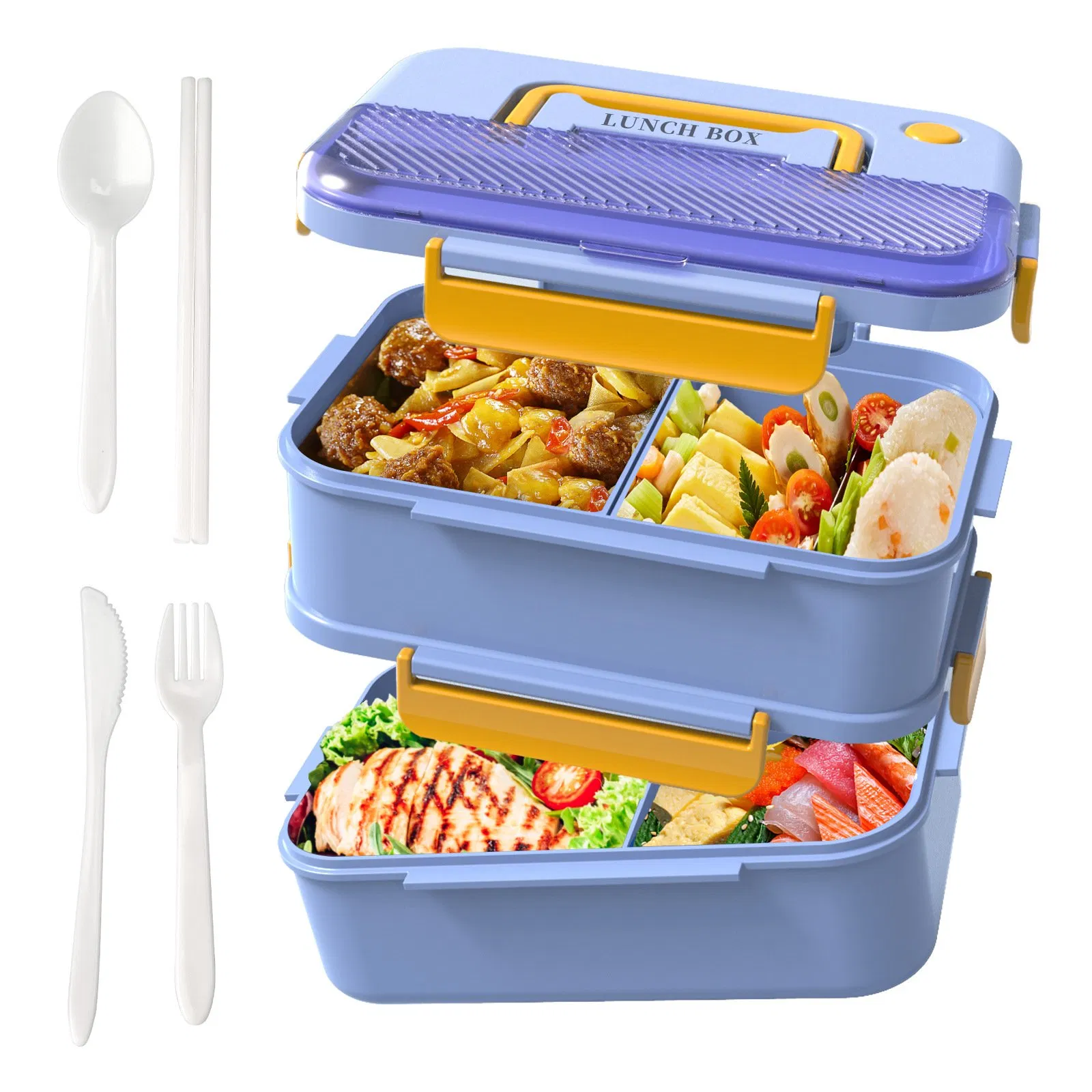 Stylish Large-Capacity Divided Lunch Box for Meal Prep