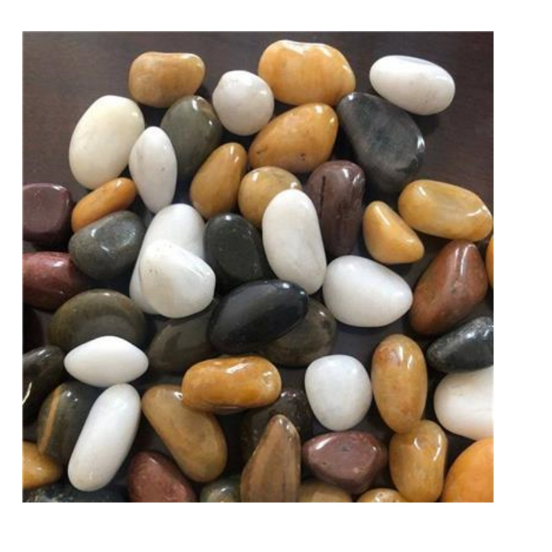 Natural Stone Pebbles Mix Color High-Polish for Garden Fish Tank Decorations