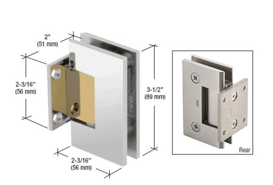 Chrome with Brass Accents Geneva 074 Wall Mount Short Back Plate Hinge