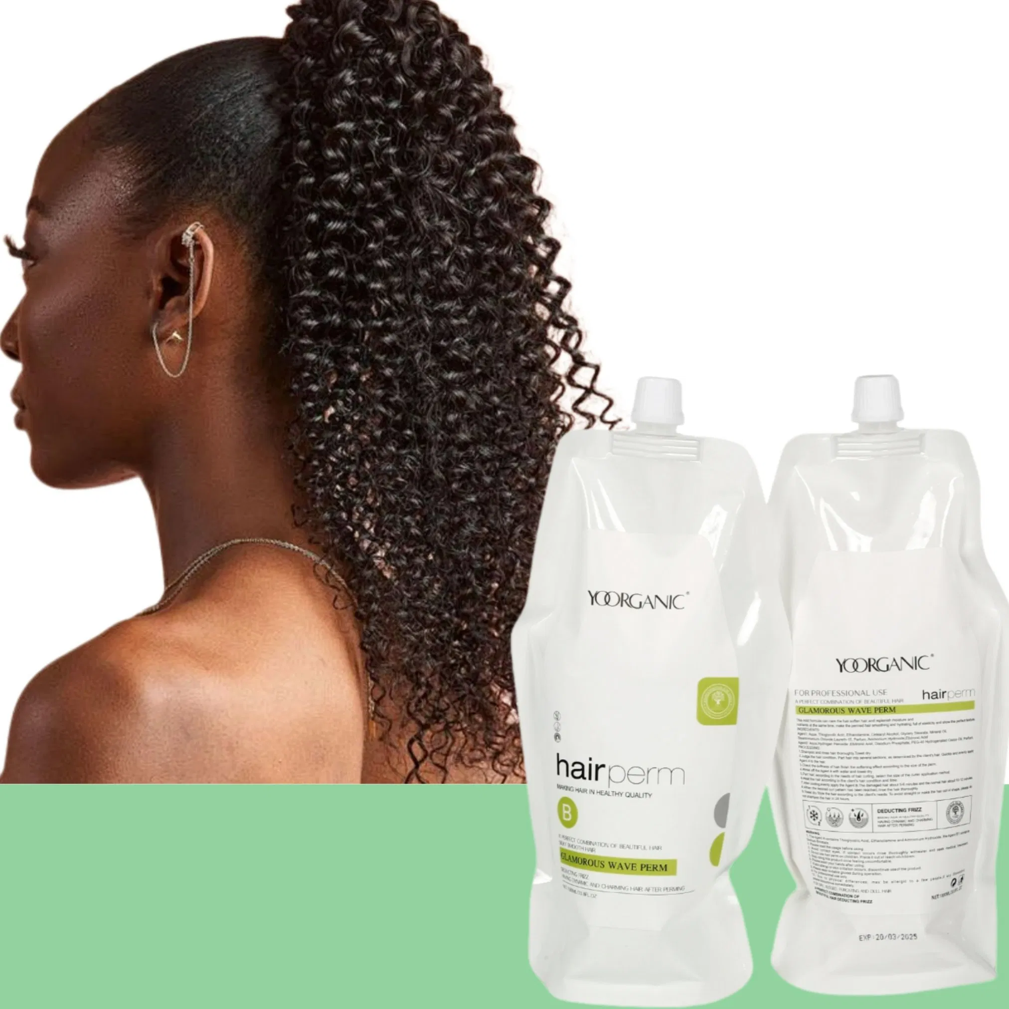 Yoorganic Best Natural Hair Perms High Quality Products Beautiful Waves Permanent Curling Perm 1000ml*2