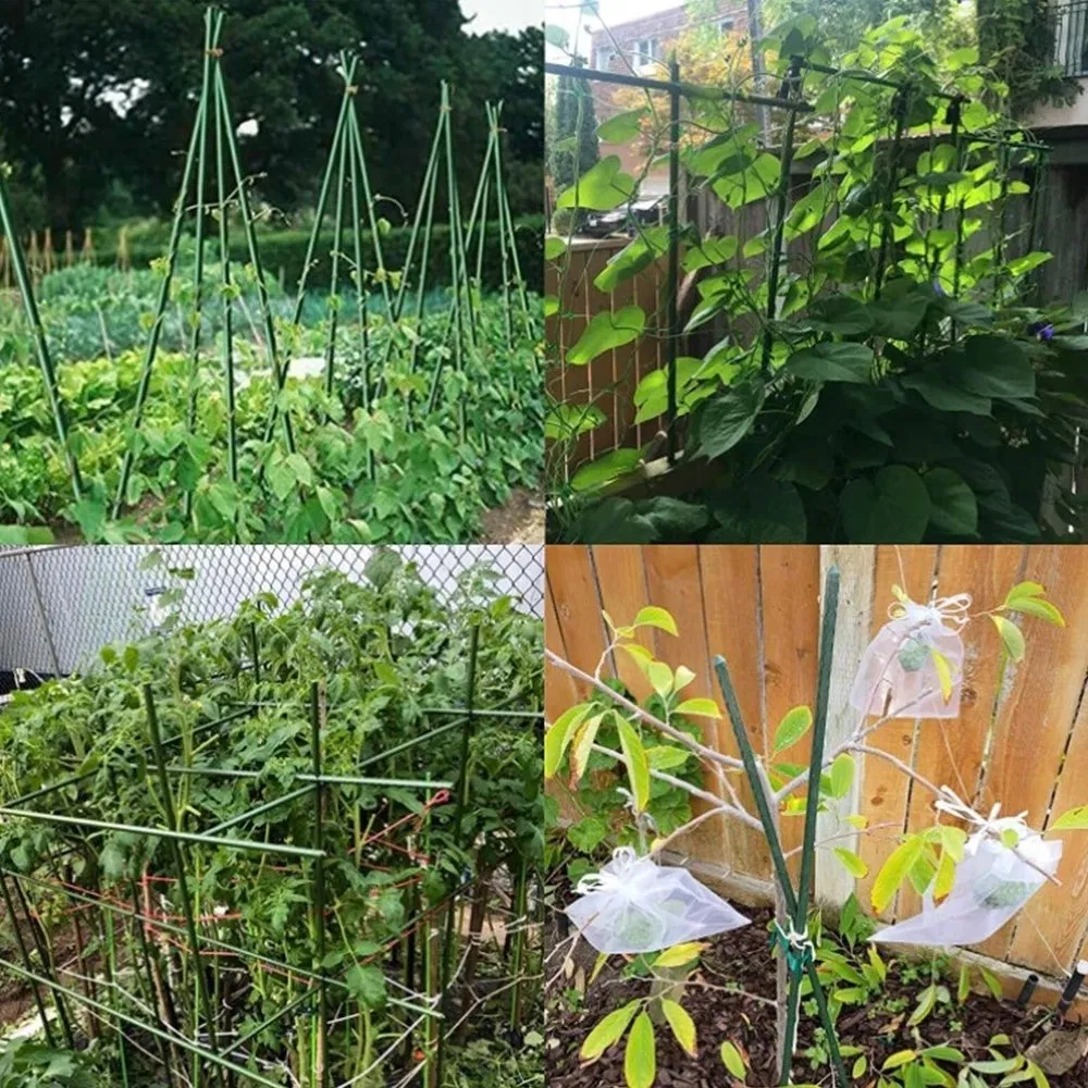 60cm Length Plant Stakes Gardening Pillar Plastic Coated Steel Pipe for Supporting Climbing Plants Flowers and Vegetables