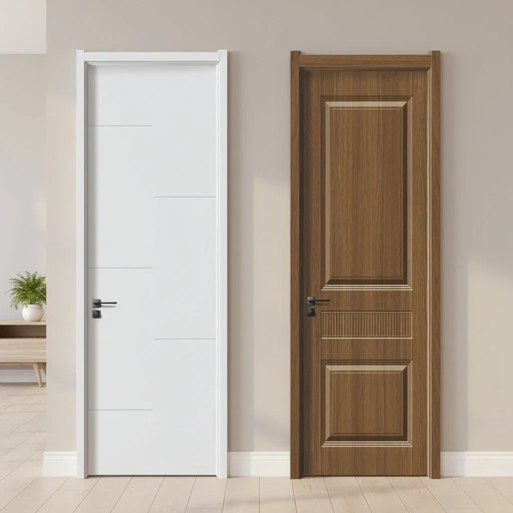 Waterproof PVC Polymer Interior WPC Composite Door with WPC Frame