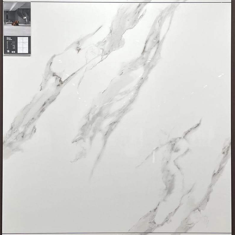 Luxury House Hotel 1000X1000mm Glazed Glossy Marble Look White Square Interior Tile Living Room Decorative Porcelain Floor Tiles